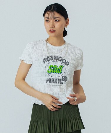 SHIRRING LOGO S/S TEE