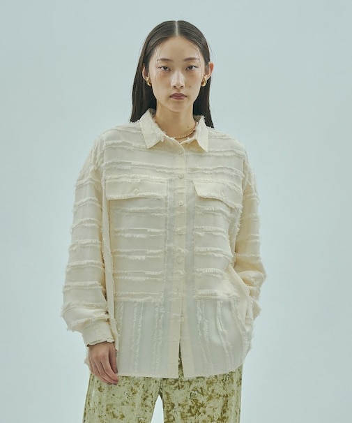 FRINGE DOBBY BIG SHIRT