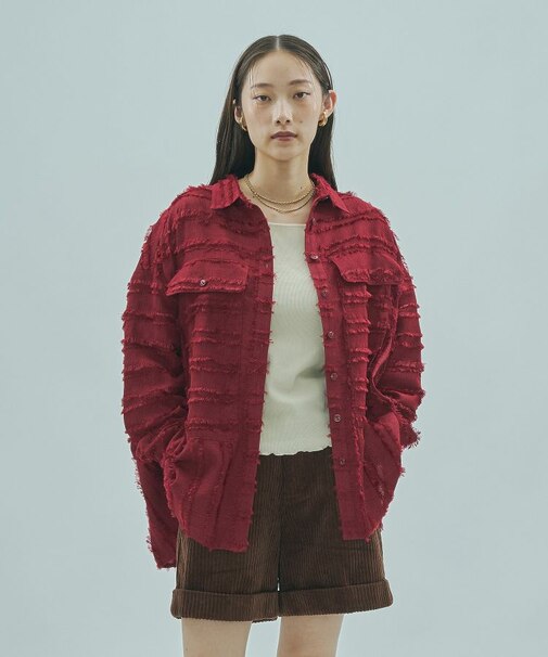 FRINGE DOBBY BIG SHIRT