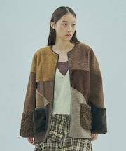 PATCHWORK FAUXFUR COAT