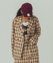 FLOWER PRINT CHECK SHIRT