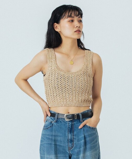 LAME KNIT BUSTIER