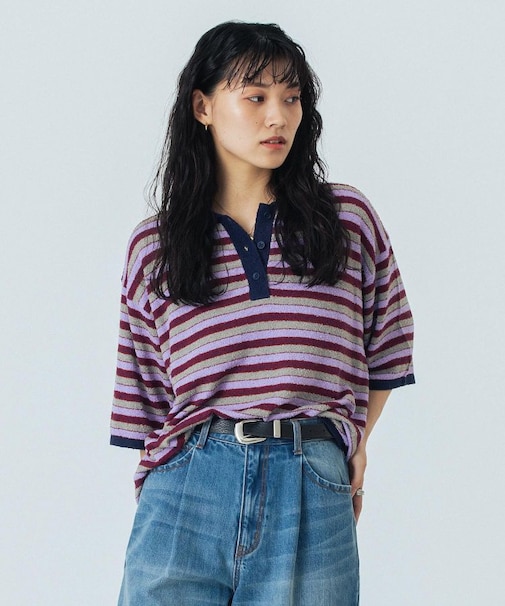 MULTI STRIPE POLO TOP