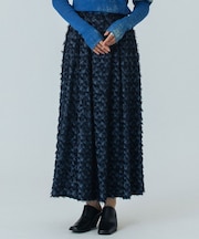 JACQUARD TUCK LONG SKIRT