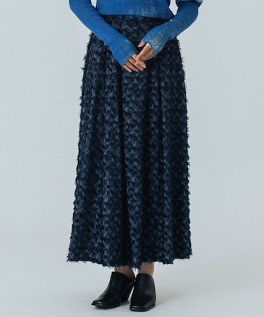 JACQUARD TUCK LONG SKIRT
