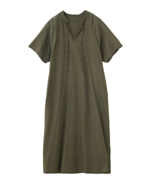 SLIT NECK S/S DRESS