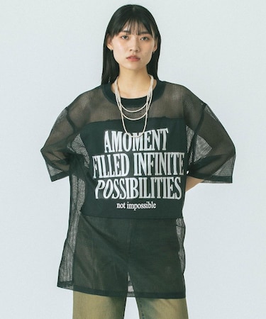 MESH METARIC PRINT TOP