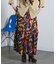 PRINT GATHERED SKIRT