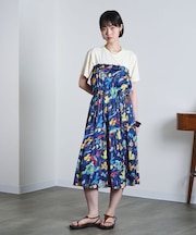 PRINT GATHERED SKIRT