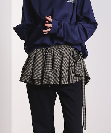 CHECK FRILL SKIRT