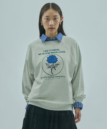 ROSE PRINT L/S SWEAT