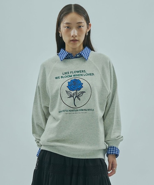 ROSE PRINT L/S SWEAT