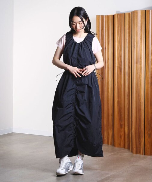 DRAWSTRING SLV.LESS DRESS