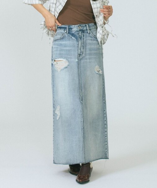 DAMEGE DENIM SKIRT