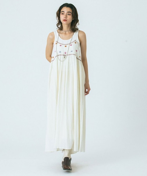 EMBROIDERY SLIP DRESS
