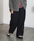 DENIM/BACK SATIN PANTS