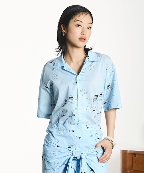 INDIA IS BEAUTIFUL & ROSE BUD Short-Sleeve Printed Shirt