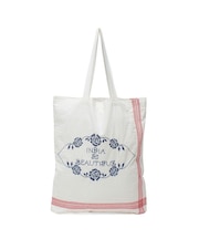 INDIA IS BEAUTIFUL & ROSE BUD Embroidered Tote Bag