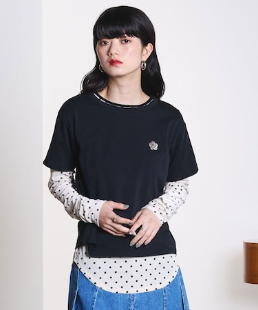 MARY QUANT BACK APPLIQUE T-SHIRT