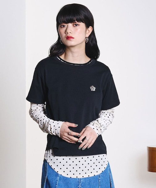 MARY QUANT BACK APPLIQUE T-SHIRT