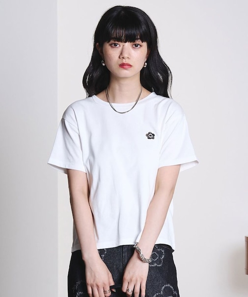 MARY QUANT BACK APPLIQUE T-SHIRT