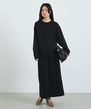 LACE HEM TOP AND SKIRT SET