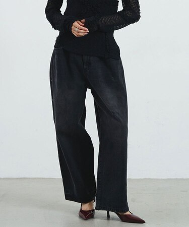 RIVETED DENIM PANTS