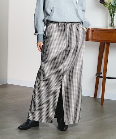 CHECK PENCIL SKIRT