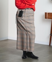 CHECK PENCIL SKIRT