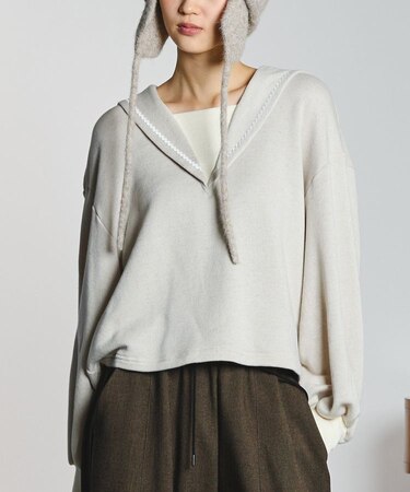 SAILOR COLLAR FRENCH TERRY TOP