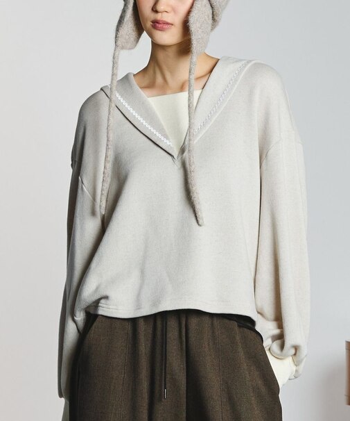 SAILOR COLLAR FRENCH TERRY TOP