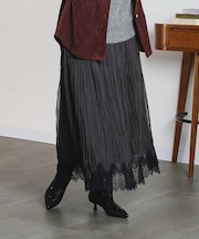 TULLE PLEATED SKIRT