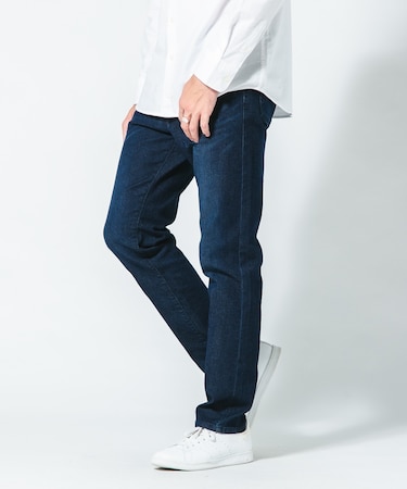 【BLUE STANDARD】スーパー ストレッチデニム スリムストレート 軽量 美脚 