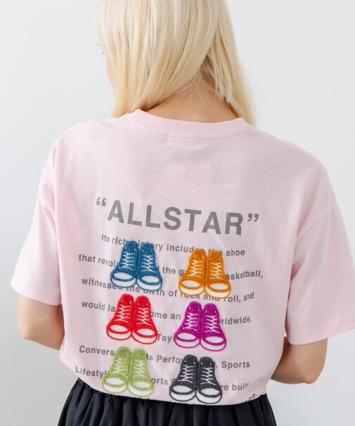 【CONVERSE/コンバース】シューズサガラ刺繍Tシャツ