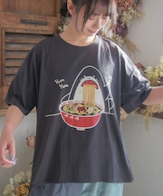 【Hi Hey Hoooo/ハイヘイホー】ラーメン大好きアニマルTシャツ