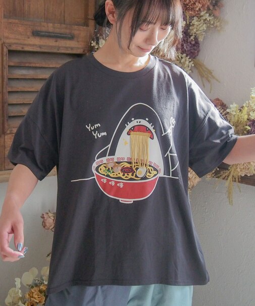 【Hi Hey Hoooo/ハイヘイホー】ラーメン大好きアニマルTシャツ
