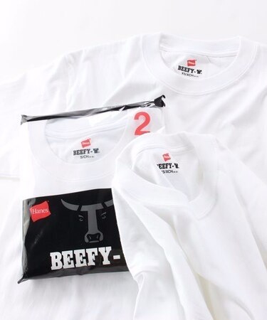 【HANES/ヘインズ】【旅行・レジャーに】厚手で透けない BEEFY T-SHIRT 2P H5180-2 ビーフィー/Tシャツ/2枚組/無地/ユニセックス ヘビーウェイト