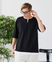 【汗染みの目立ちにくいTシャツ ZEROSTAIN】 切り替えデザインTシャツ 防汚 UVカット 綿タッチ・厚手