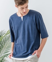 【汗染みの目立ちにくいTシャツ ZEROSTAIN】 切り替えデザインTシャツ 防汚 UVカット 綿タッチ・厚手