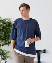 【汗染みの目立ちにくいTシャツ ZEROSTAIN】 切り替えデザインTシャツ 防汚 UVカット 綿タッチ・厚手