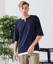 【汗染みの目立ちにくいTシャツ ZEROSTAIN】 切り替えデザインTシャツ 防汚 UVカット 綿タッチ・厚手