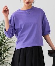 【汗染みの目立ちにくいTシャツ ZEROSTAIN】バルーン袖Tシャツ 撥水・防汚加工 バルーンスリーブ 脇汗対策 大人カジュアル
