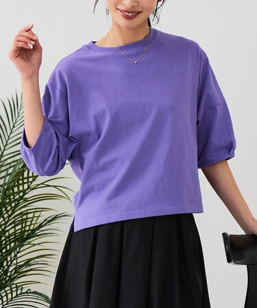 【汗染みの目立ちにくいTシャツ ZEROSTAIN】バルーン袖Tシャツ 撥水・防汚加工 バルーンスリーブ 脇汗対策 大人カジュアル