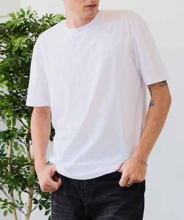 【汗染みの目立ちにくいTシャツ ZEROSTAIN】クルーネックTシャツ 綿タッチ ヘビーウェイト感 防汚・撥水 吸汗速乾 UVカット