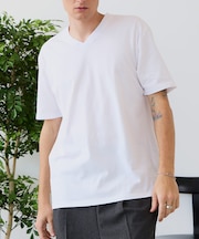 【汗染みの目立ちにくいTシャツ ZEROSTAIN/】VネックTシャツ 防汚 UVカット 綿タッチ・厚手