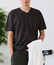 【汗染みの目立ちにくいTシャツ ZEROSTAIN/】VネックTシャツ 防汚 UVカット 綿タッチ・厚手