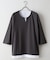 【汗染みの目立ちにくいTシャツ ZEROSTAIN】フェイクレイヤード ビッグシルエット キーネック クルーネック 7分袖Tシャツ 防汚 ＵＶカット 綿タッチ・厚手
