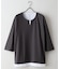 【汗染みの目立ちにくいTシャツ ZEROSTAIN】フェイクレイヤード ビッグシルエット キーネック クルーネック 7分袖Tシャツ 防汚 ＵＶカット 綿タッチ・厚手