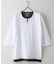 【汗染みの目立ちにくいTシャツ ZEROSTAIN】フェイクレイヤード ビッグシルエット キーネック クルーネック 7分袖Tシャツ 防汚 ＵＶカット 綿タッチ・厚手