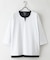 【汗染みの目立ちにくいTシャツ ZEROSTAIN】フェイクレイヤード ビッグシルエット キーネック クルーネック 7分袖Tシャツ 防汚 ＵＶカット 綿タッチ・厚手